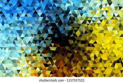 Dark Blue, Yellow vector low poly pattern. A completely new color illustration in a vague style. Brand new design for your business.