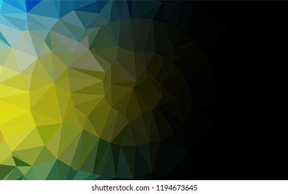 Dark Blue, Yellow vector low poly texture. A sample with polygonal shapes. The elegant pattern can be used as part of a brand book.