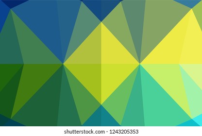 Dark Blue, Yellow vector low poly layout. Geometric illustration in Origami style with gradient.  The completely new template can be used for your brand book.