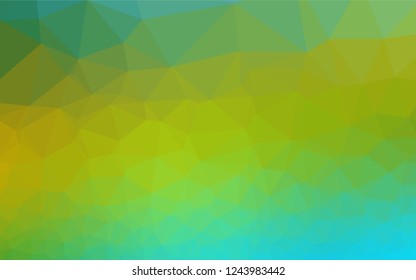 Dark Blue, Yellow vector low poly texture. Shining illustration, which consist of triangles. The elegant pattern can be used as part of a brand book.