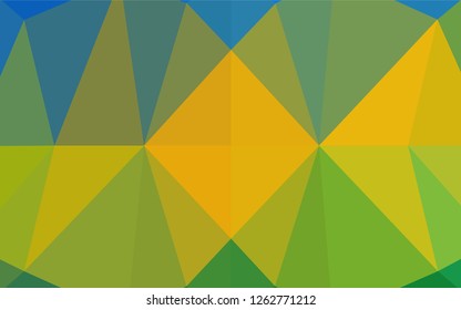 Dark Blue, Yellow vector low poly layout. Colorful abstract illustration with gradient. The textured pattern can be used for background.