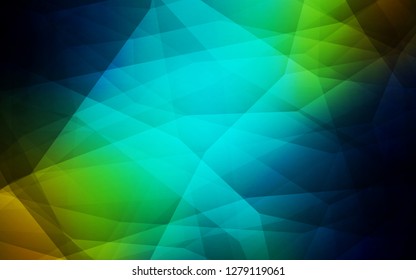 Dark Blue, Yellow vector low poly layout. Polygonal abstract illustration with gradient. Template for cell phone's backgrounds.