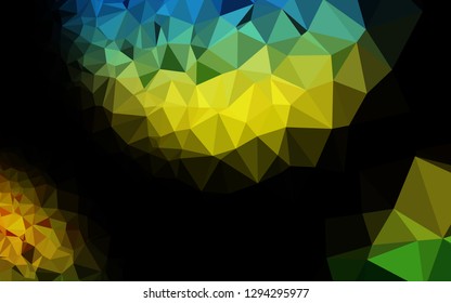 Dark Blue, Yellow vector low poly layout. Brand new colorful illustration in with gradient. Brand new style for your business design.
