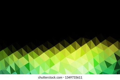 Dark Blue, Yellow vector low poly texture. Shining illustration, which consist of triangles. Template for your brand book.