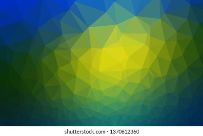 Dark Blue, Yellow vector low poly layout. Shining illustration, which consist of triangles. Completely new template for your business design.