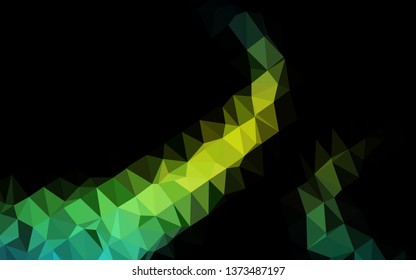 Dark Blue, Yellow vector low poly cover. Geometric illustration in Origami style with gradient. New texture for your design.