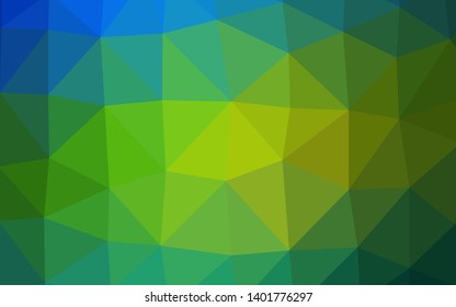 Dark Blue, Yellow vector low poly cover. Shining illustration, which consist of triangles. Completely new template for your business design.