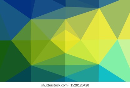 Dark Blue, Yellow vector low poly layout. A vague abstract illustration with gradient. Brand new style for your business design.