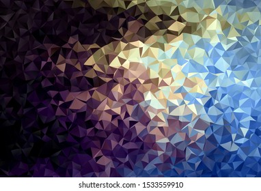 Dark Blue, Yellow vector low poly layout. Shining colorful illustration with triangles. New template for your brand book.