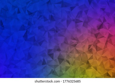 Dark Blue, Yellow vector low poly background. Creative illustration in halftone style with triangles. New template for your brand book.
