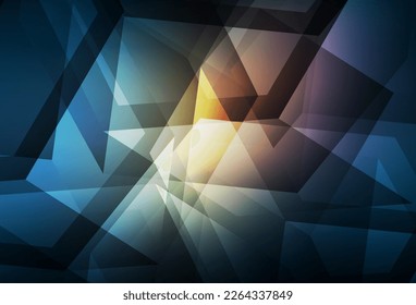 Azul oscuro, vector amarillo textura baja de poli. Una ilustración de color completamente nueva en un estilo poligonal. Un diseño completamente nuevo para su prospecto.