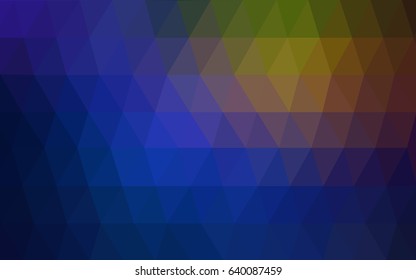 Dark Blue, Yellow vector Low poly crystal background. Polygon design pattern. Low poly illustration, low polygon background.