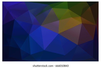 Dark Blue, Yellow vector Low poly crystal background. Polygon design pattern. Low poly illustration, low polygon background.
