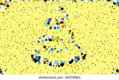 Dark Blue, Yellow vector low poly background. A sample with a polygonal design. Illustration in polygonal style with repeating squares