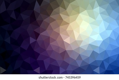 Dark Blue, Yellow vector Low poly crystal background. Polygon design pattern. Low poly illustration, low polygon background.
