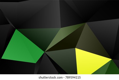 Dark Blue, Yellow vector low poly pattern. A vague abstract illustration with gradient. The elegant pattern can be used as part of a brand book.