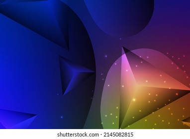 Dark Blue, Yellow vector Modern abstract colorful illustration with spheres and lines. Modern abstract illustration with colorful water drops. Smart design for business ads.