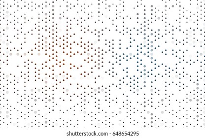 Dark Blue, Yellow vector modern geometrical circle abstract background. Dotted texture template. Geometric pattern in halftone style with gradient. 