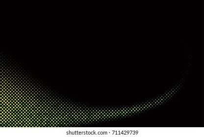 Dark Blue, Yellow vector modern geometrical circle abstract background. Dotted texture template. Geometric pattern in halftone style with gradient. 