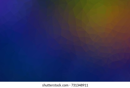 Dark BLUE, yellow vector modern geometrical background. Abstract template. Geometric pattern in square style with gradient.