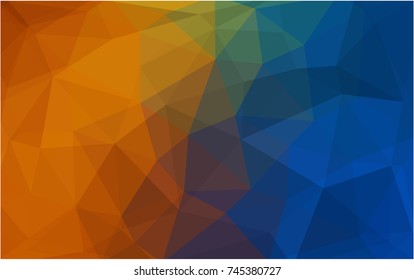 Dark Blue, Yellow vector modern geometrical abstract background. Texture, new background. Geometric background in Origami style with gradient. 