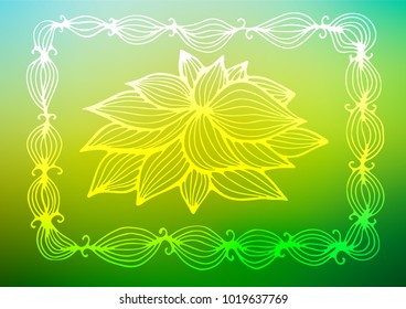 Dark Blue, Yellow vector natural abstract background. A vague abstract illustration with doodles in Indian style. The pattern can be used for wallpapers and coloring books.