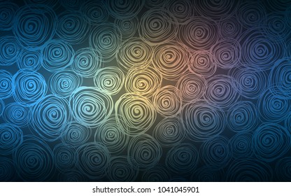 Dark Blue, Yellow vector natural abstract pattern. Decorative shining illustration with doodles on abstract template. The pattern can be used for coloring books and pages for kids.