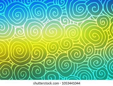 Dark Blue, Yellow vector natural elegant background. Doodles on blurred abstract background with gradient. The elegant pattern can be used as a part of a brand book.