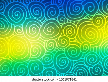 Dark Blue, Yellow vector natural elegant background. A completely new color illustration in doodle style. The pattern can be used for coloring books and pages for kids.