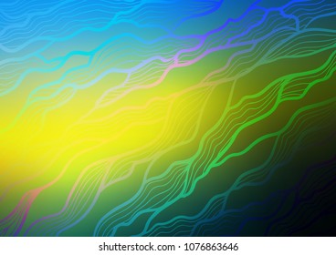 Dark Blue, Yellow vector natural abstract pattern. Brand-new colored illustration in blurry style with doodles. Hand painted design for web, wrapping, wallpaper.