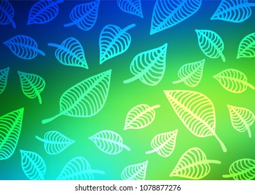 Dark Blue, Yellow vector natural abstract background. Ethnic elegant natural pattern with gradient. The pattern can be used for wallpapers and coloring books.