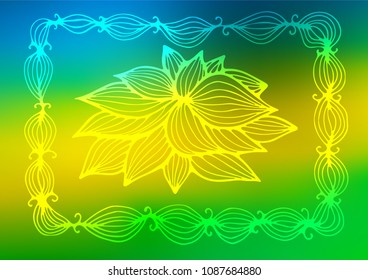 Dark Blue, Yellow vector natural abstract pattern. Doodles on blurred abstract background with gradient. The pattern can be used for wallpapers and coloring books.