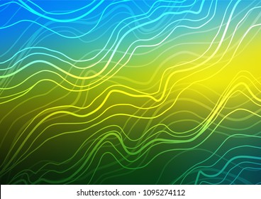 Dark Blue, Yellow vector natural elegant background. An elegant bright illustration with lines in Natural style. The doodle design can be used for your web site.