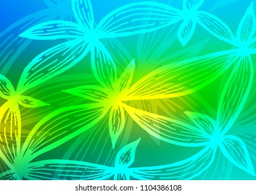 Dark Blue, Yellow vector natural elegant background. Creative illustration in blurred style with doodles and Zen tangles. The pattern can be used for heads of websites and designs.
