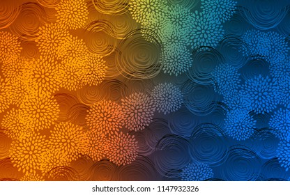 Dark Blue, Yellow vector natural abstract template. Flowers on blurred abstract background with gradient. The best blurred design for your business.
