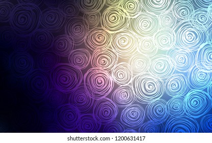 Dark Blue, Yellow vector natural abstract design. Colorful abstract illustration with roses in doodle style. Hand painted design for web, leaflet, textile.