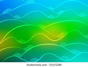 Dark Blue, Yellow vector natural abstract background. An elegant bright illustration with lines in Natural style. A completely new template for your business design.