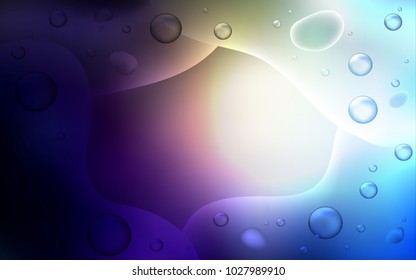 Dark Blue, Yellow vector pattern with bubble shapes. Glitter abstract illustration with wry lines. The elegant pattern for brand book.