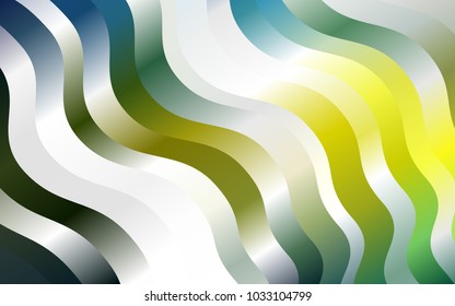 Dark Blue, Yellow vector pattern with lines, ovals. A vague circumflex abstract illustration with gradient. The template for cell phone backgrounds.