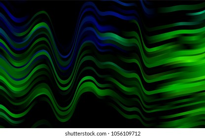 Dark Blue, Yellow vector pattern with curved circles. Geometric illustration in marble style with gradient.  A completely new template for your business design.