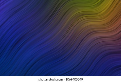 Dark Blue, Yellow vector pattern with lava shapes. Blurred geometric sample with gradient bubbles.  Textured wave pattern for backgrounds.
