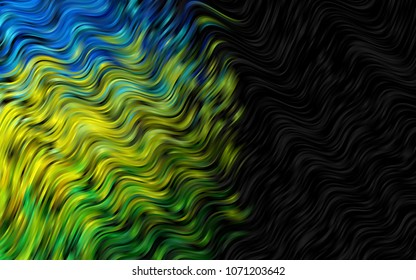 Dark Blue, Yellow vector pattern with lava shapes. Blurred geometric sample with gradient bubbles.  A completely new marble design for your business.