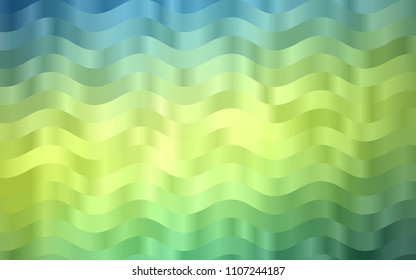 Dark Blue, Yellow vector pattern with lava shapes. Modern gradient abstract illustration with bandy lines. Brand-new design for your ads, poster, banner.