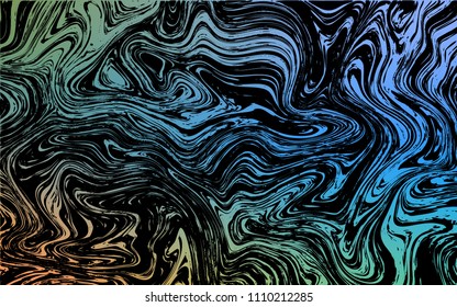 Dark Blue, Yellow vector pattern with bent lines. A sample with blurred bubble shapes. Marble design for your web site.