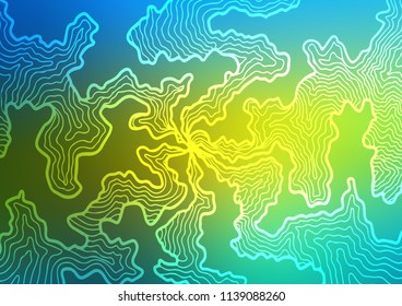 Dark Blue, Yellow vector pattern with curved circles. Modern gradient abstract illustration with bandy lines. New composition for your brand book.
