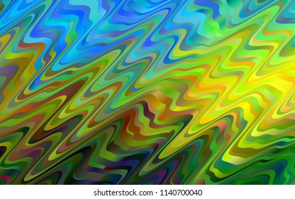 Dark Blue, Yellow vector pattern with lines, ovals. Colorful illustration in abstract marble style with gradient. Marble design for your web site.