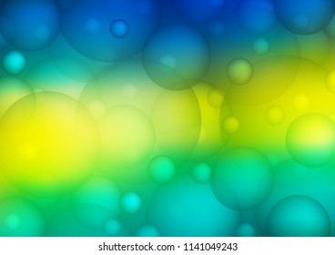 Dark Blue, Yellow vector pattern with spheres. Glitter abstract illustration with blurred drops of rain. New design for ad, poster, banner of your website.
