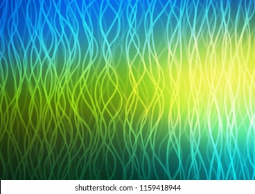 Dark Blue, Yellow vector pattern with bent ribbons. Colorful abstract illustration with gradient lines. New composition for your brand book.