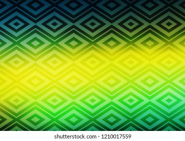 Dark Blue, Yellow vector pattern with lines, rectangles. Glitter abstract illustration with colorful lines, rhombuses. Pattern for websites, landing pages.