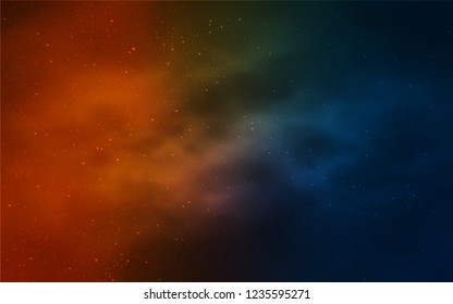 Dark Blue, Yellow vector pattern with night sky stars. Shining illustration with sky stars on abstract template. Pattern for futuristic ad, booklets.